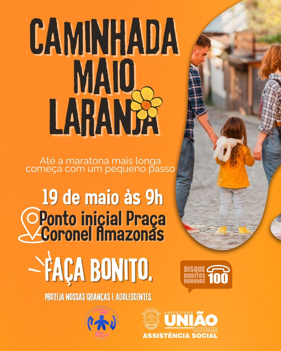 União da Vitória promove “Caminhada Maio Laranja” em defesa das crianças e adolescentes