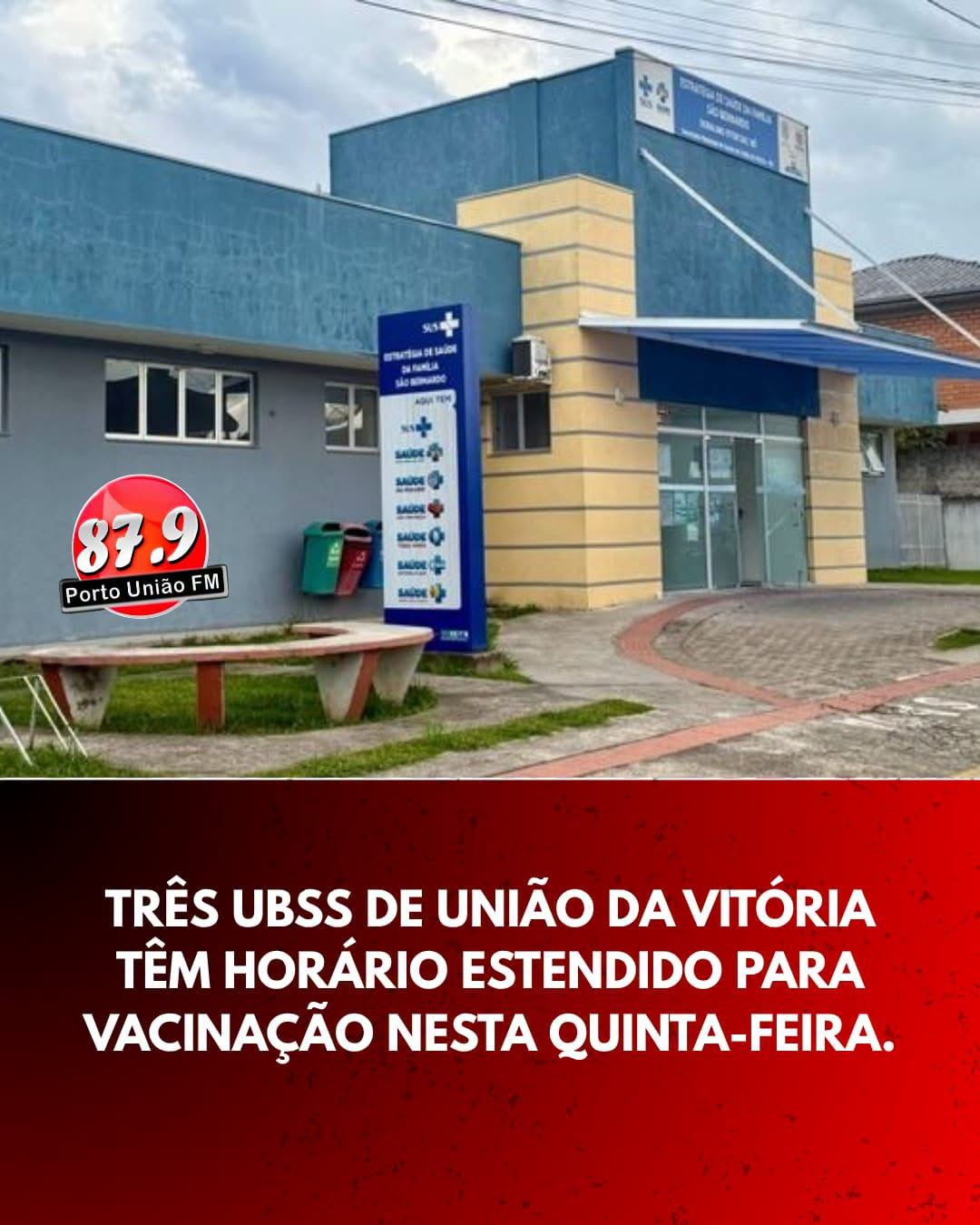 A Prefeitura de União da Vitória promoverá, nesta quinta-feira (2), mais uma ação de horário estendido para vacinação em três Unidades Básicas de Saúde (UBSs) do município