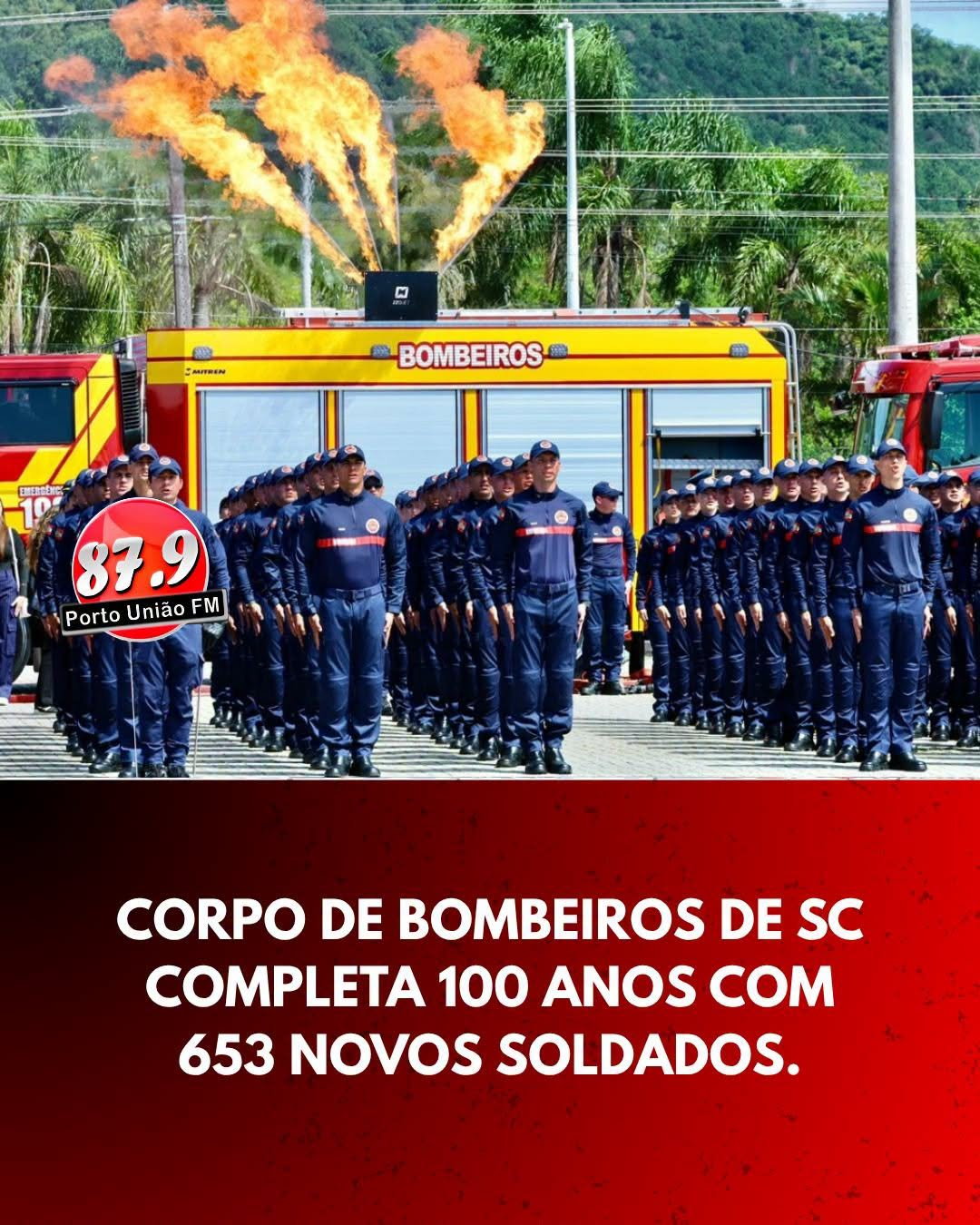 Corpo de Bombeiros Militar de Santa Catarina completa 100 anos com formatura de novos soldados