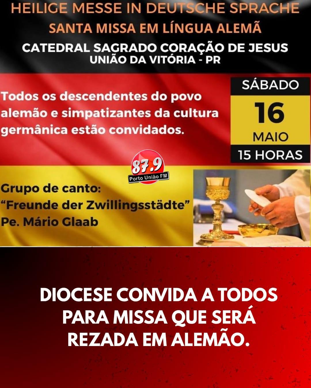 A Diocese de União da Vitória realizará, no próximo sábado (16), uma celebração especial voltada à preservação das tradições culturais e religiosas da comunidade de origem germânica da região.