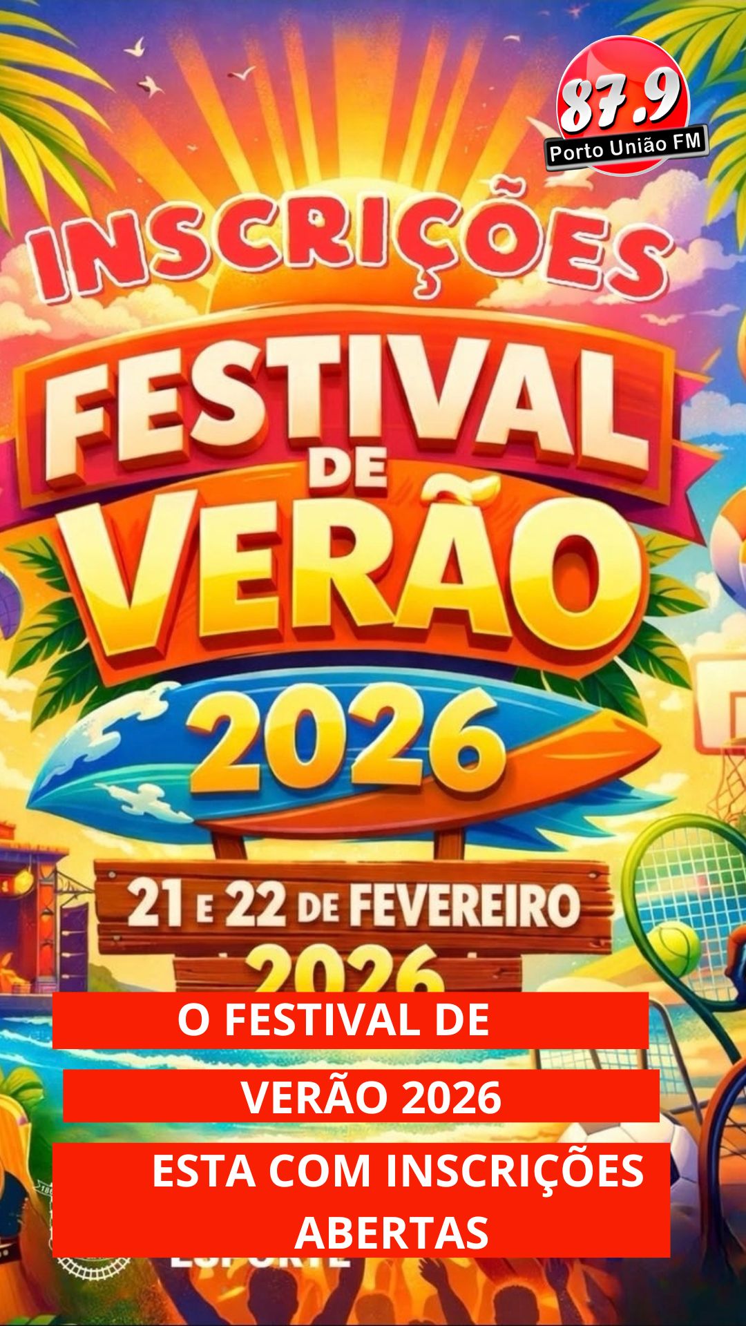 FESTIVAL DE VERÃO COM INSCRIÇÕES ABERTAS