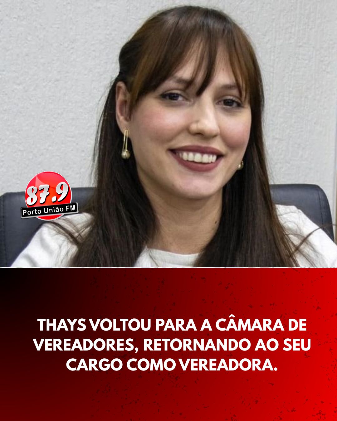 Thays voltou para a Câmara de Vereadores, retornando ao seu cargo como vereadora