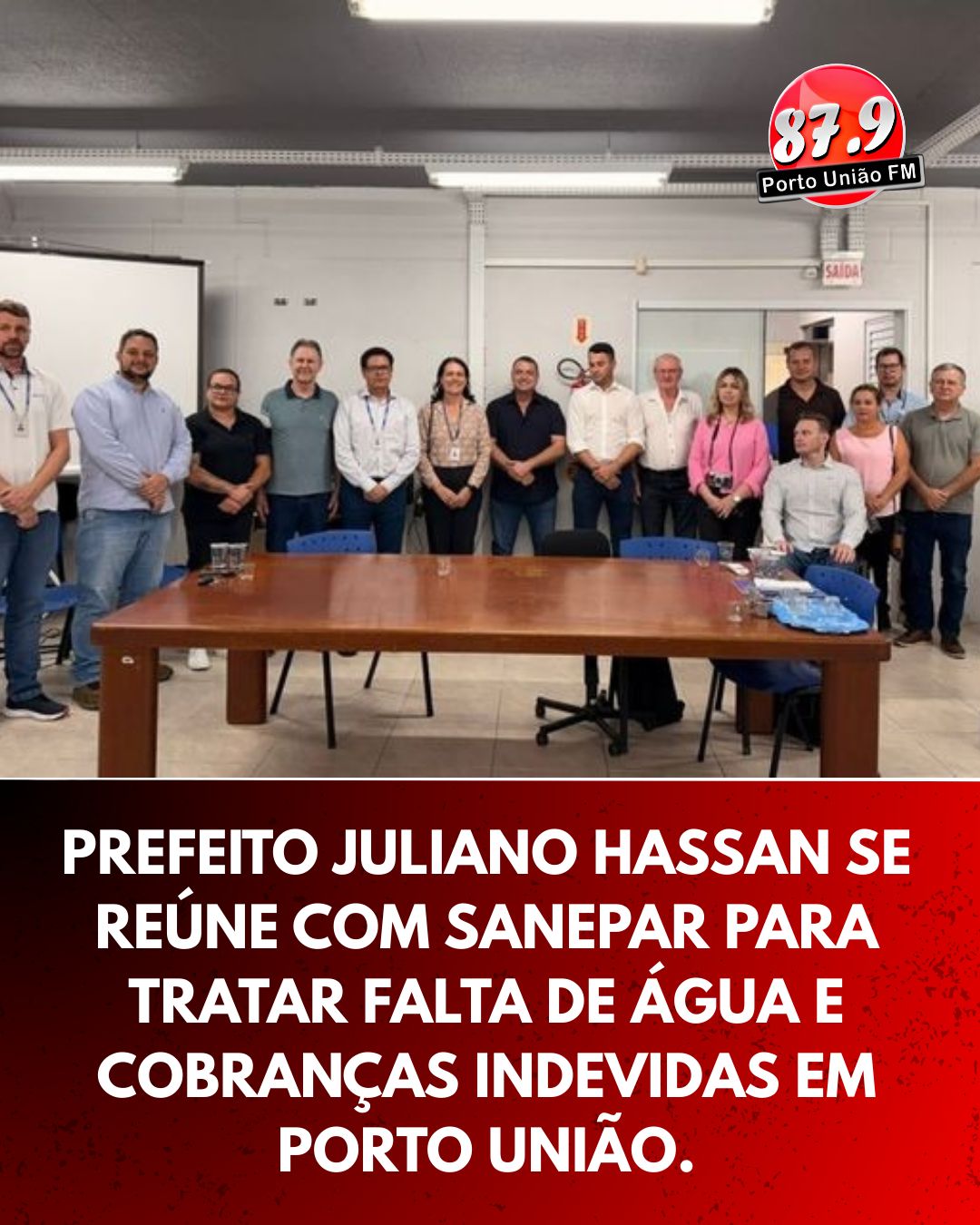 Prefeito Juliano Hassan se reúne com Sanepar para tratar falta de água e cobranças indevidas em Porto União