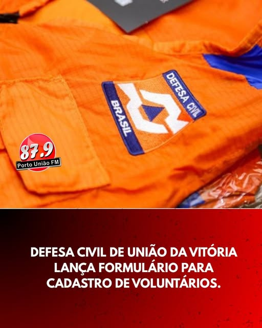 A Defesa Civil de União da Vitória abriu o cadastramento de voluntários interessados em atuar nas ações desenvolvidas pelo órgão no município.
