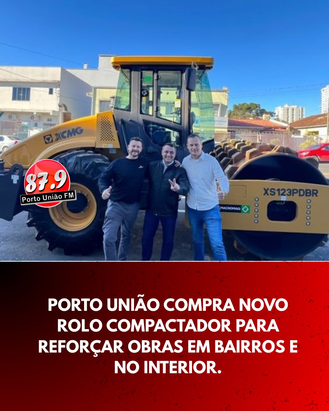 Prefeitura de Porto União adquire novo rolo compactador para reforçar obras de infraestrutura