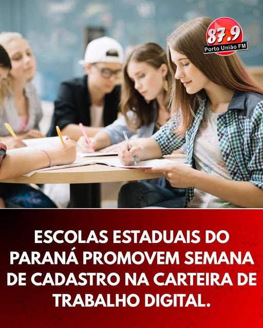 Escolas estaduais do Paraná promovem Semana de Cadastro na Carteira de Trabalho Digital