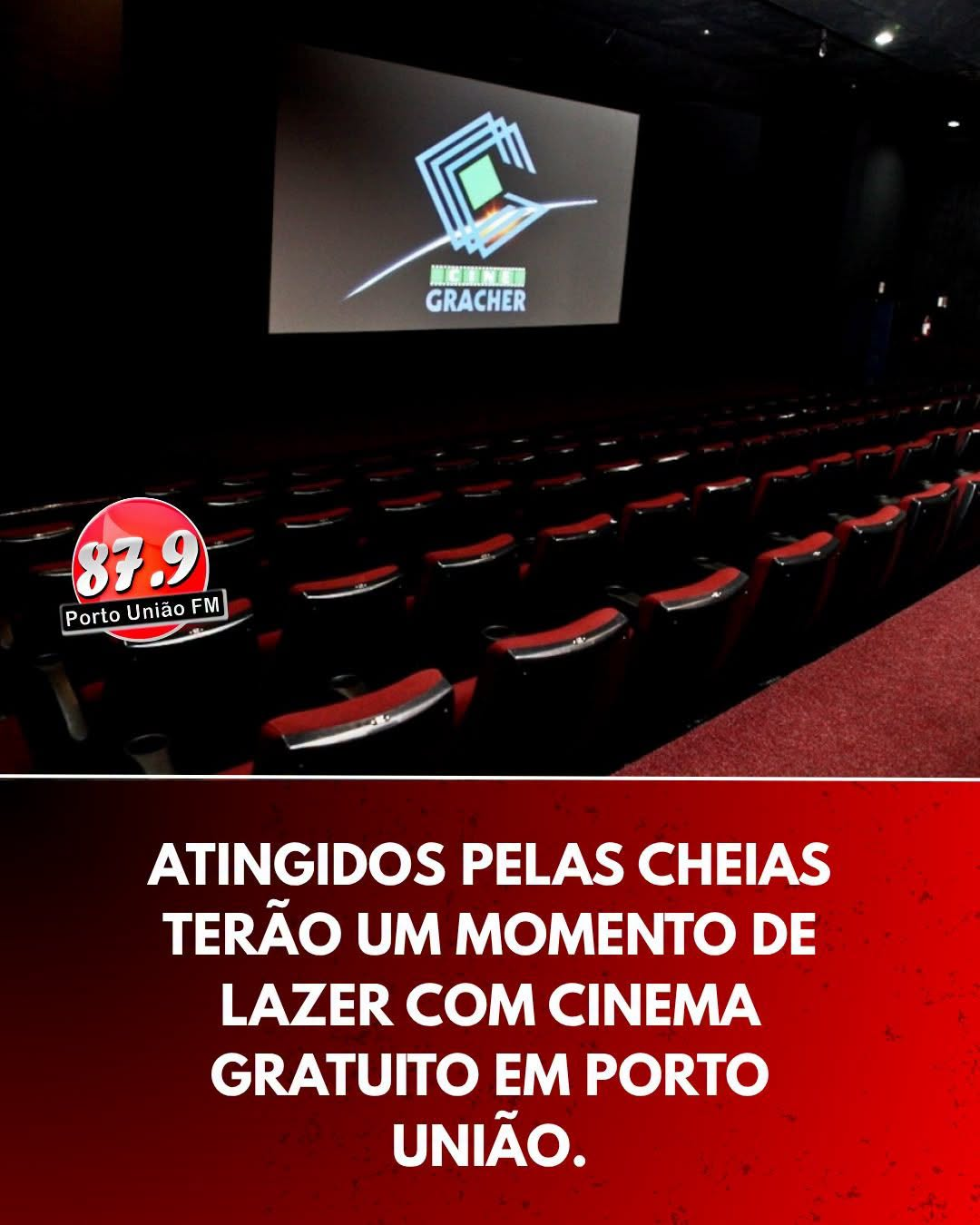 Cine Gracher oferece sessões gratuitas para moradores de Porto União afetados pelas cheias