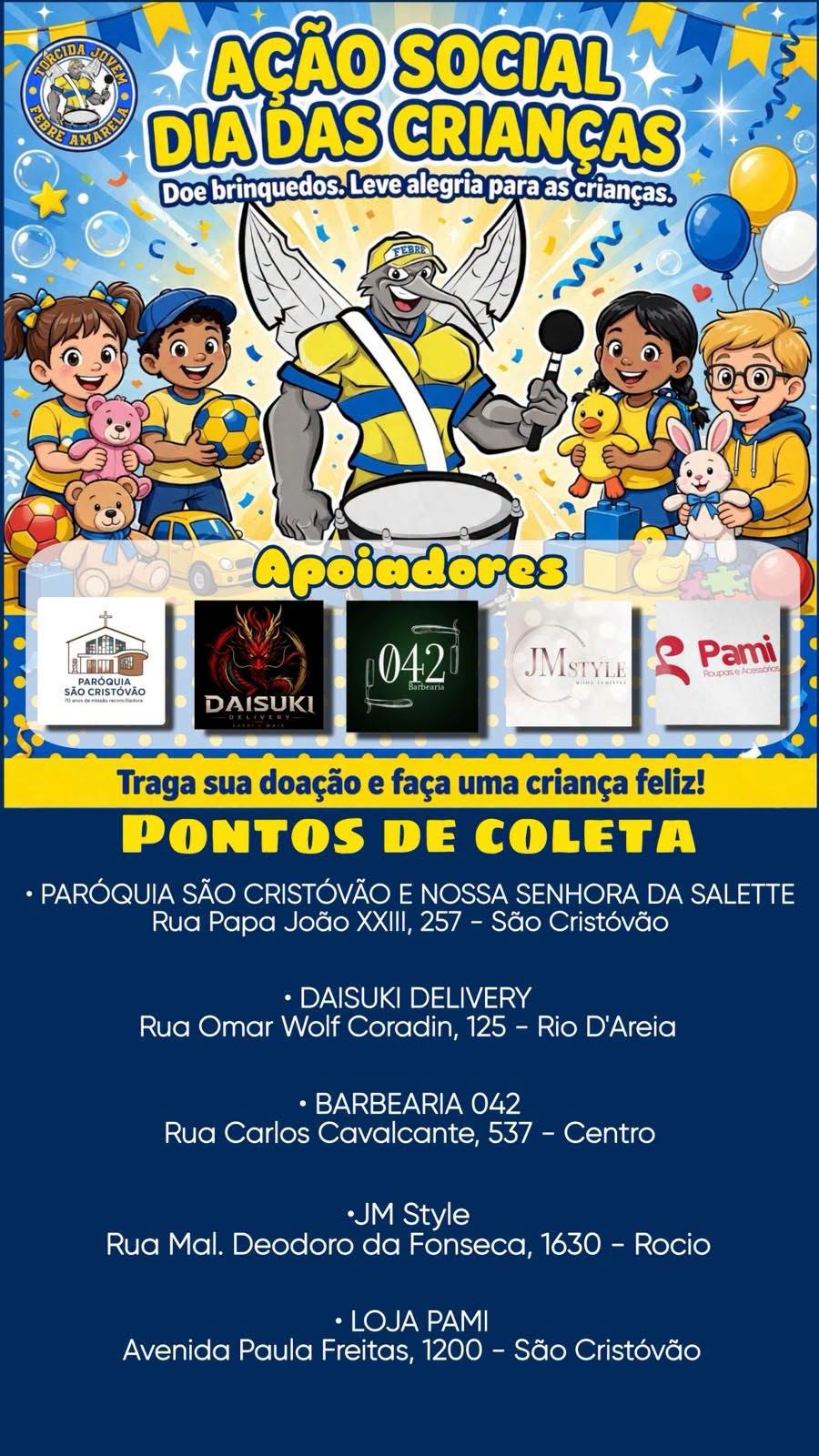Ação Social promove campanha de arrecadação de brinquedos para o Dia das Crianças