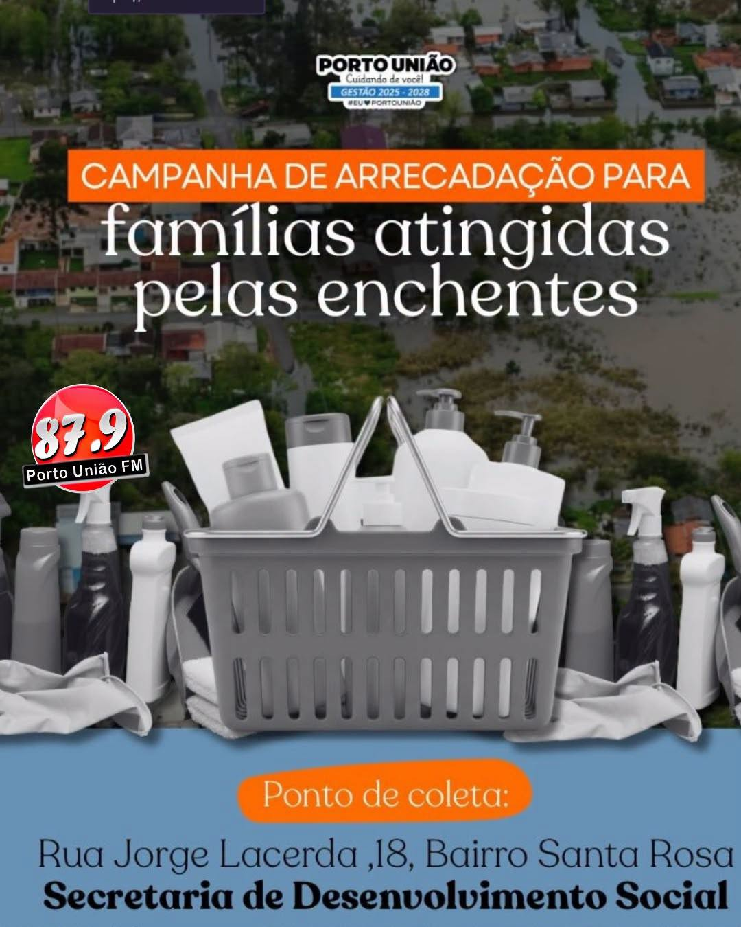 Porto União arrecada produtos de higiene e limpeza para famílias atingidas pelas enchentes