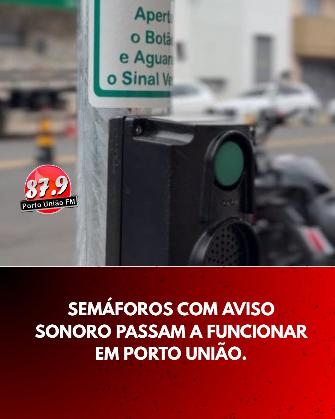 Porto União instala novos semáforos inteligentes com acessibilidade para pessoas com deficiência visual