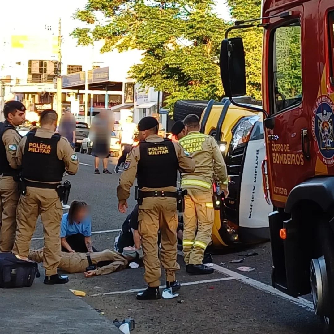 POLICIAL MILITAR FICA FERIDA EM ACIDENTE DE TRÂNSITO EM UNIÃO DA VITÓRIA