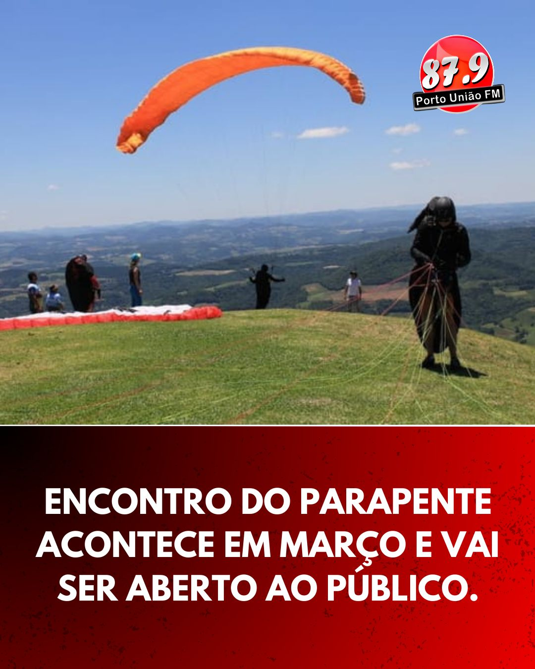 Porto União recebe Encontro de Pilotos de Parapente no Morro do Carvão