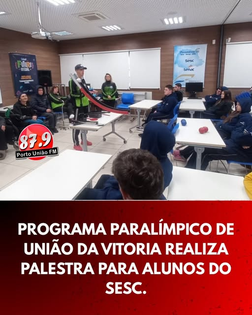 Programa Paralímpico de União da Vitória promove palestra sobre bocha adaptada para estudantes do Sesc