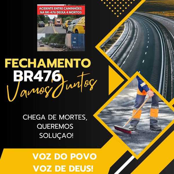 POPULAÇÃO SE MOBILIZA PARA ORGANIZAR PARALISAÇÃO DA BR-476