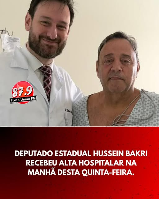 Deputado Hussein Bakri recebe alta após melhora de quadro de saúde