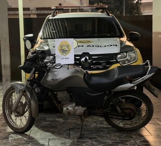 MOTO FURTADA EM CRUZ MACHADO É RAPIDAMENTE LOCALIZADA