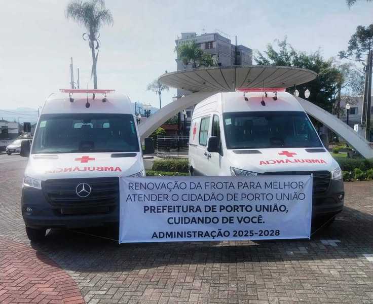Prefeitura de Porto União adquire duas ambulâncias com recursos próprios