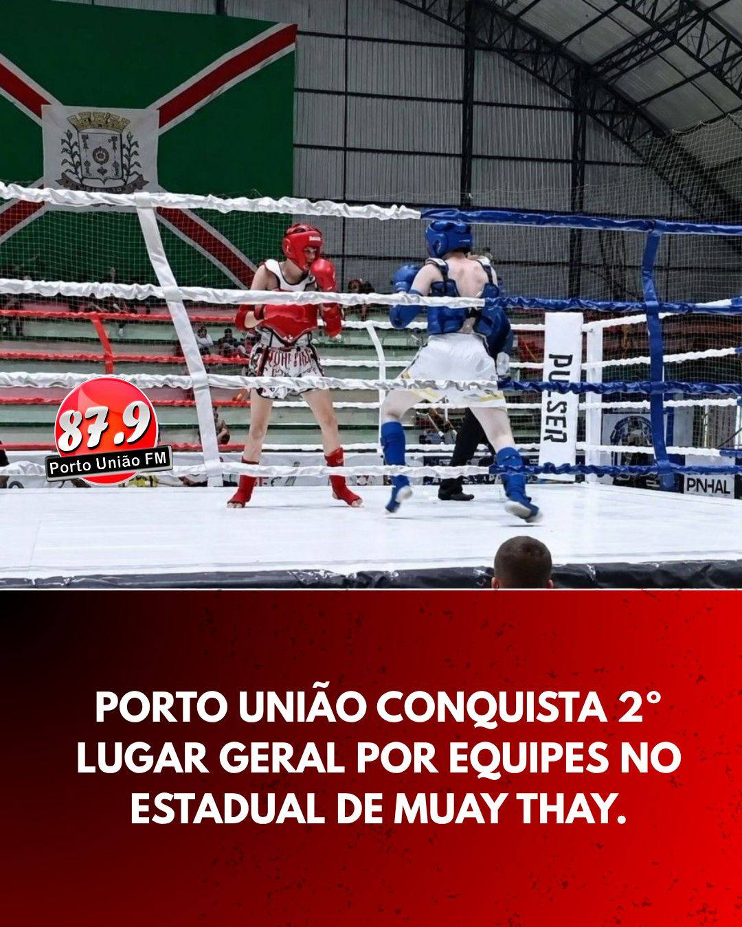 Porto União conquistou destaque na 2ª Etapa Estadual de Muay Thai, realizada em Pinhalzinho, com atletas treinados pelo mestre Altair Ribeiro representando o município na competição estadual.
