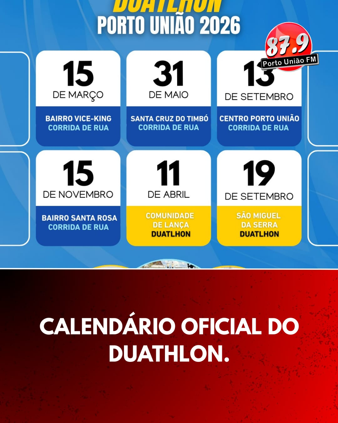 Calendário oficial de corridas em Porto União